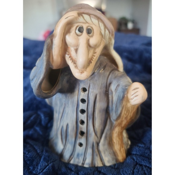 WNS Other - Vintage 1985 WNS Ceramic Wizard Figurine Statue Blue Robe Fantasy Decor